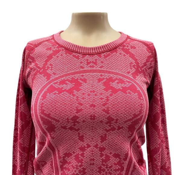 Lululemon Swiftly Tech Shirt Heathered Cranberry Long Sleeve Top Thumb Womens 4 - Picture 12 of 12